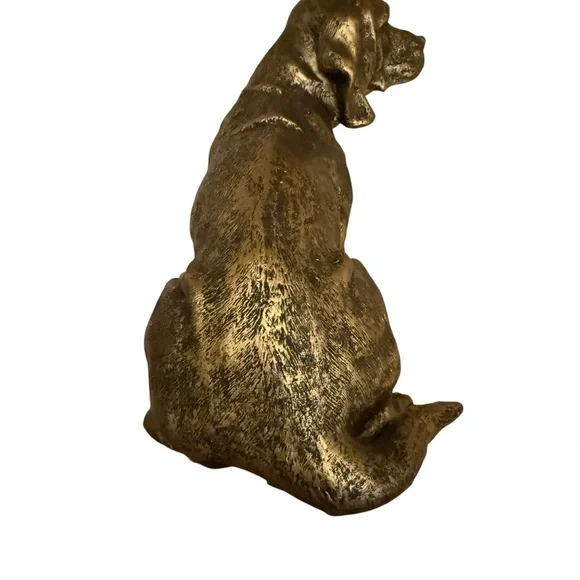Bronze/gold resin Dog Statue Home Accent - Picture 5 of 9
